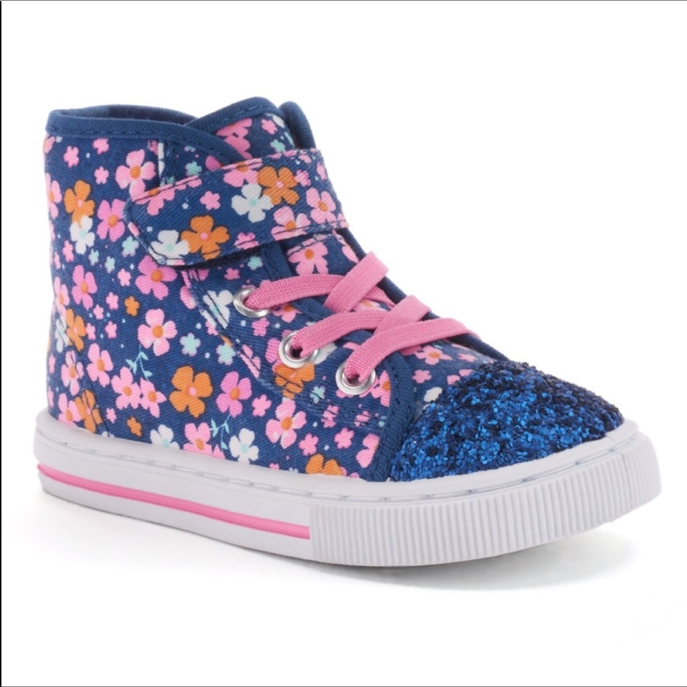 Toddler Girls Floral High Top Shoes